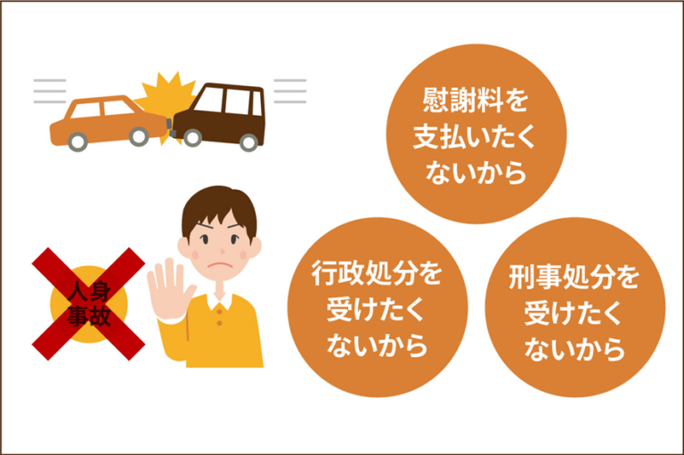 加害者側が物損事故から人身事故に変更されたくない理由